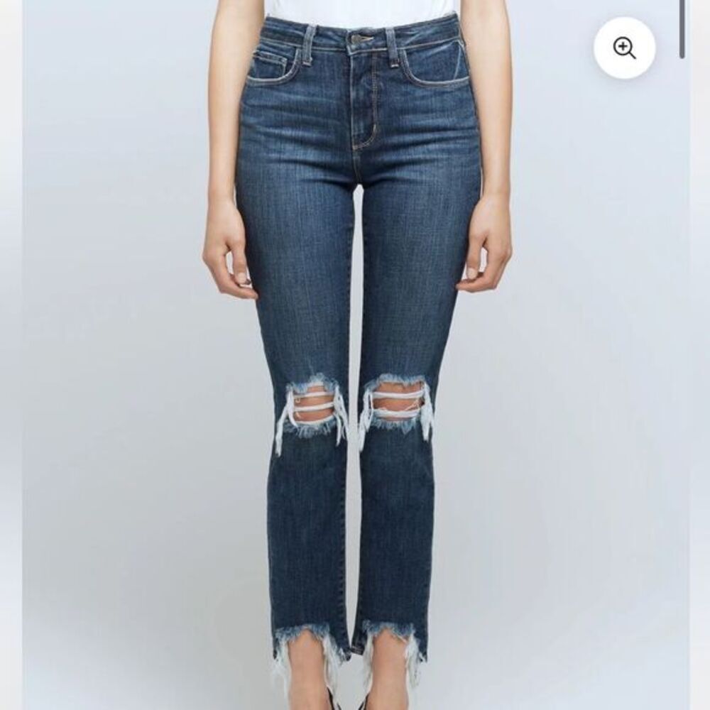 L'Agence Highline High Rise Distressed Skinny Jeans Size 26